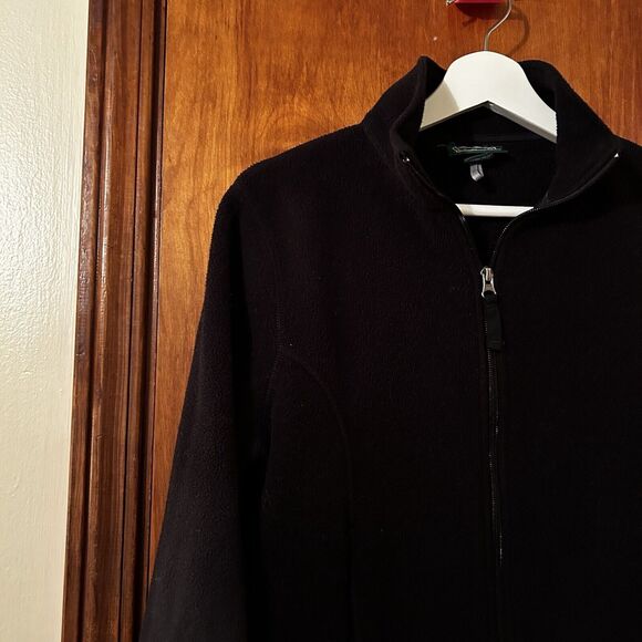 L.L. Bean Fleece Jacket Women's Black Full Zip Casual Classic Outdoor Size Small - Picture 2 of 7